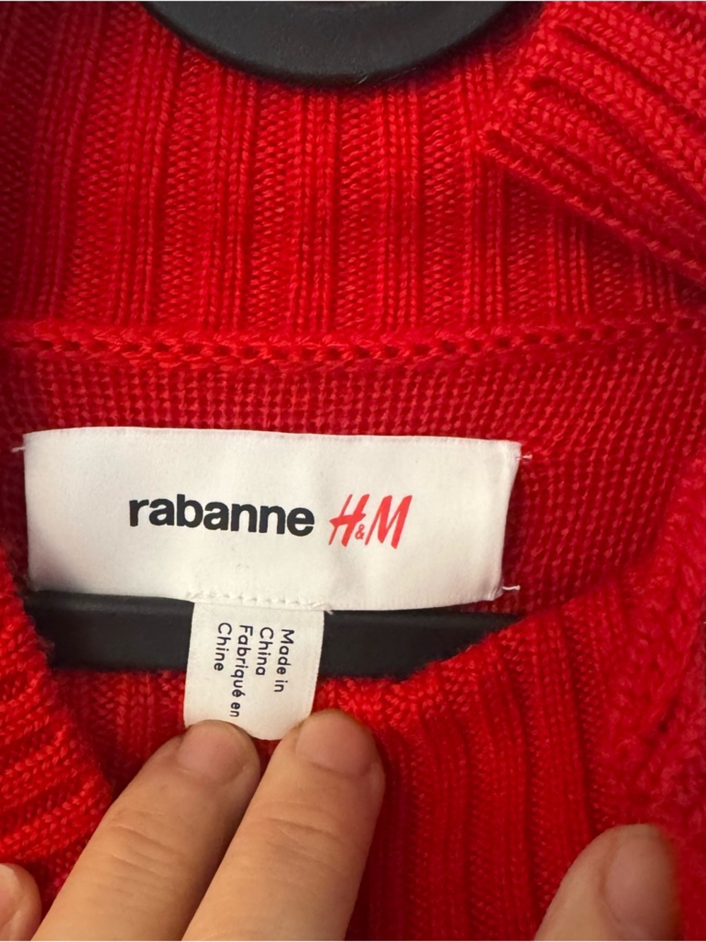 PACO RABANE X H&M red wool sweater  unisex M - Picture 12 of 13